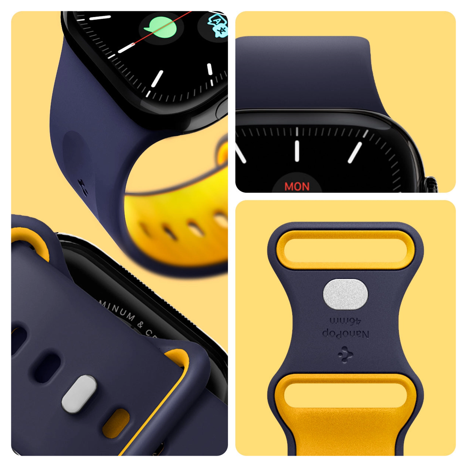 Spigen - Apple Watch 1-10/SE/Ultra Bandje - 49/46/45/44/42MM Bandje - Blauw afbeelding 6