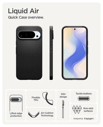 Spigen Liquid Air Google Pixel 10 / 10 Pro Hoesje Back Cover Matte Zwart afbeelding 4