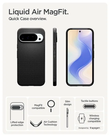 Spigen Liquid Air MagFit Google Pixel 10 / 10 Pro Hoesje MagSafe Matte Zwart afbeelding 2