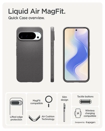Spigen Liquid Air MagFit Google Pixel 10 / 10 Pro Hoesje MagSafe Grijs afbeelding 3