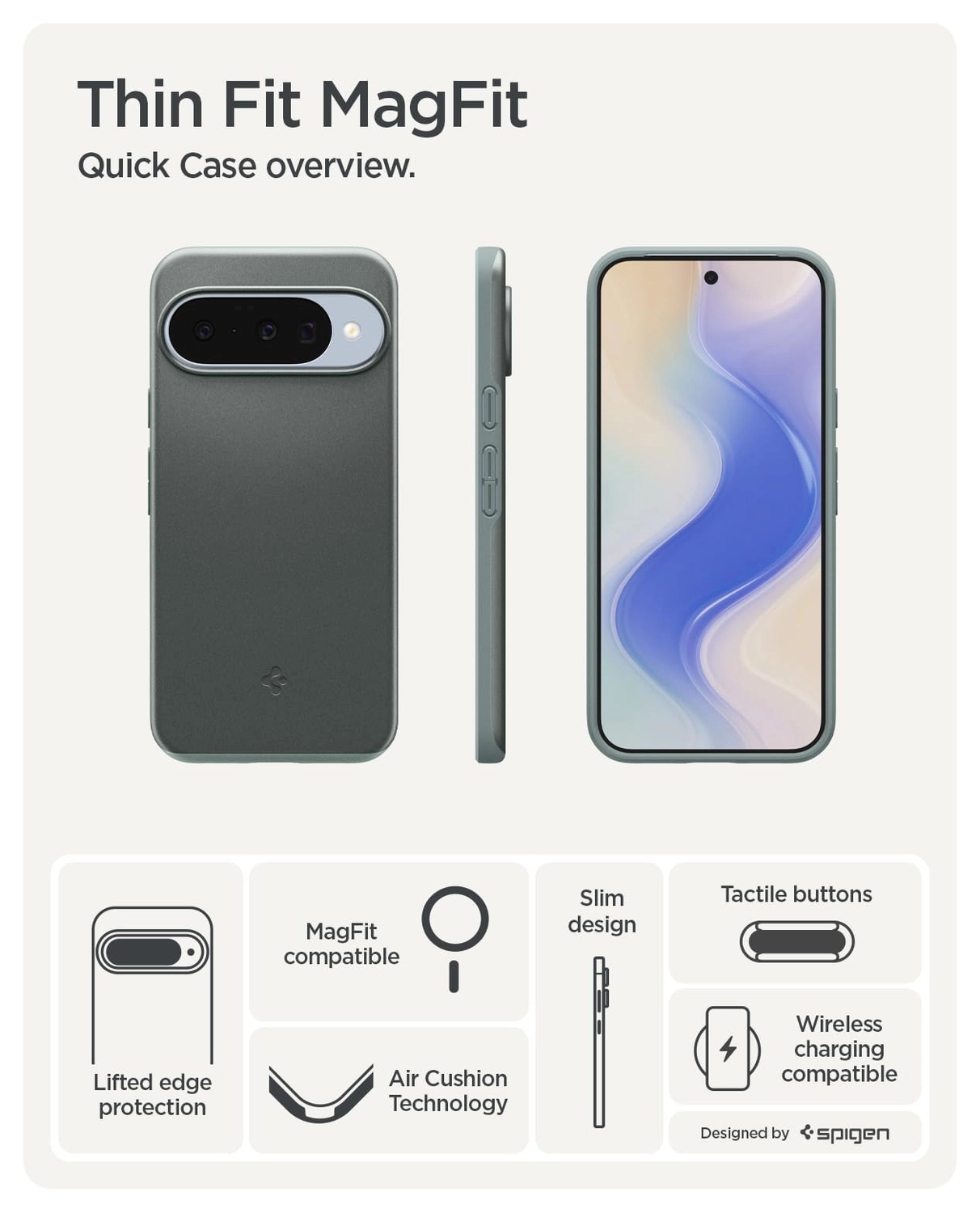 Spigen Thin Fit MagFit Google Pixel 10 / 10 Pro Hoesje MagSafe Groen afbeelding 8