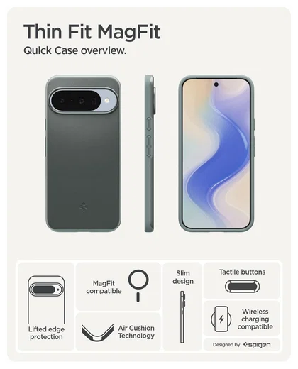 Spigen Thin Fit MagFit Google Pixel 10 / 10 Pro Hoesje MagSafe Groen afbeelding 8