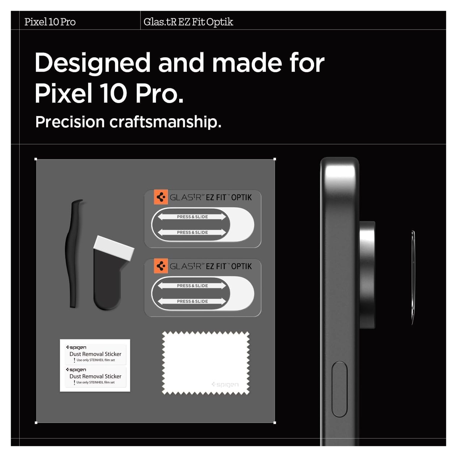 Spigen EZ Fit Optik Pro Google Pixel 10 Pro Camera Lens Protector Clear (2-Pack) afbeelding 7