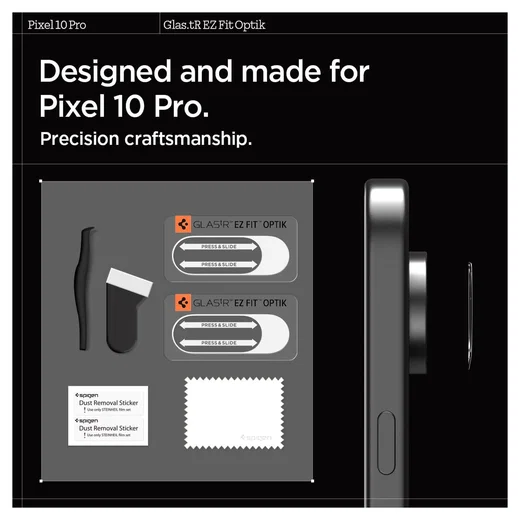 Spigen EZ Fit Optik Pro Google Pixel 10 Pro Camera Lens Protector Clear (2-Pack) afbeelding 7