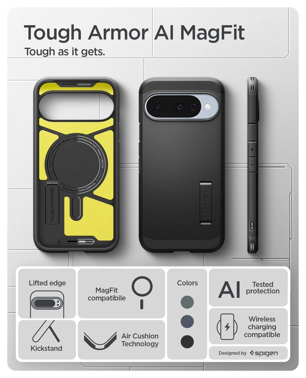 Spigen Tough Armor Google Pixel 10 / 10 Pro Hoesje MagSafe Back Cover Zwart afbeelding 4