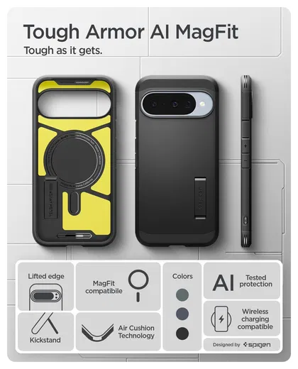 Spigen Tough Armor Google Pixel 10 / 10 Pro Hoesje MagSafe Back Cover Zwart afbeelding 4