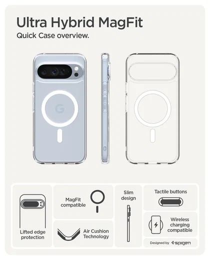Spigen Ultra Hybrid MagFit Google Pixel 10 Pro XL Hoesje MagSafe Transparant Wit afbeelding 4
