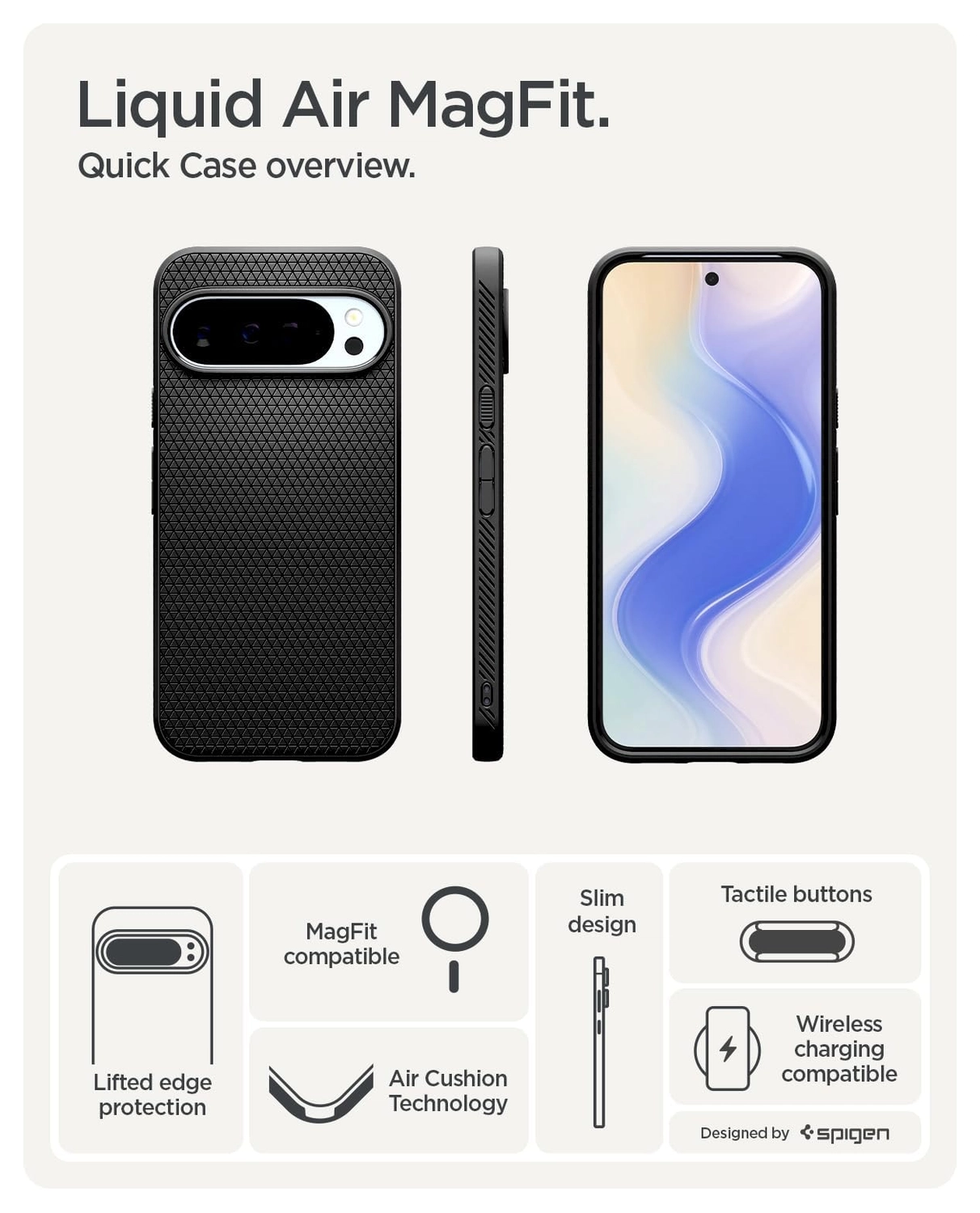 Spigen Liquid Air MagFit Google Pixel 10 Pro XL Hoesje MagSafe Back Cover Zwart afbeelding 3