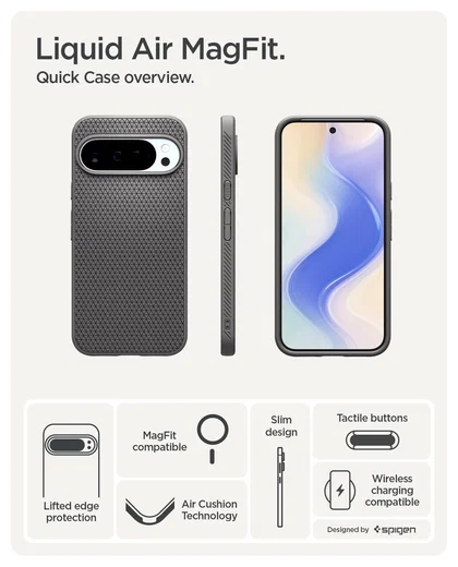 Spigen Liquid Air MagFit Google Pixel 10 Pro XL Hoesje MagSafe Back Cover Grijs afbeelding 3