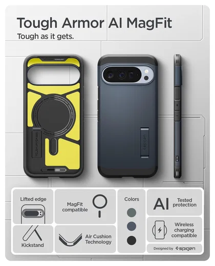 Spigen Tough Armor Google Pixel 10 / 10 Pro Hoesje MagSafe Metal Slate afbeelding 5