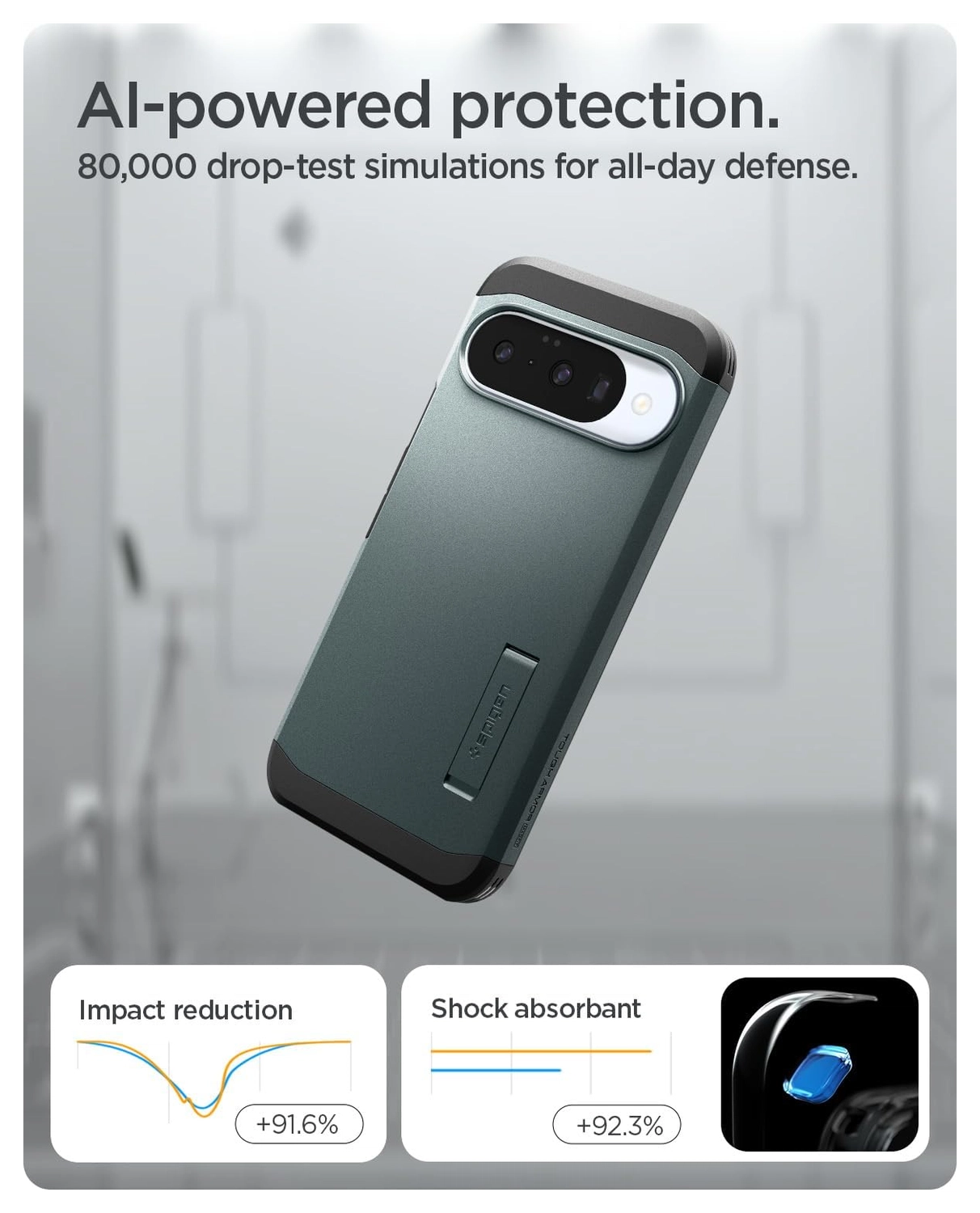 Spigen Tough Armor Google Pixel 10 / 10 Pro Hoesje MagSafe Groen afbeelding 3