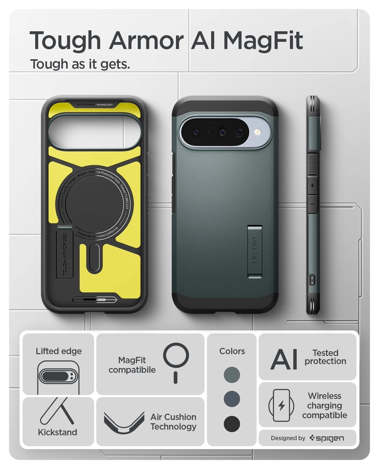 Spigen Tough Armor Google Pixel 10 / 10 Pro Hoesje MagSafe Groen afbeelding 9