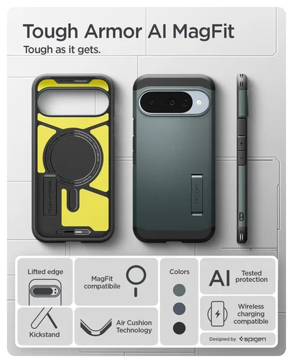 Spigen Tough Armor Google Pixel 10 / 10 Pro Hoesje MagSafe Groen afbeelding 9