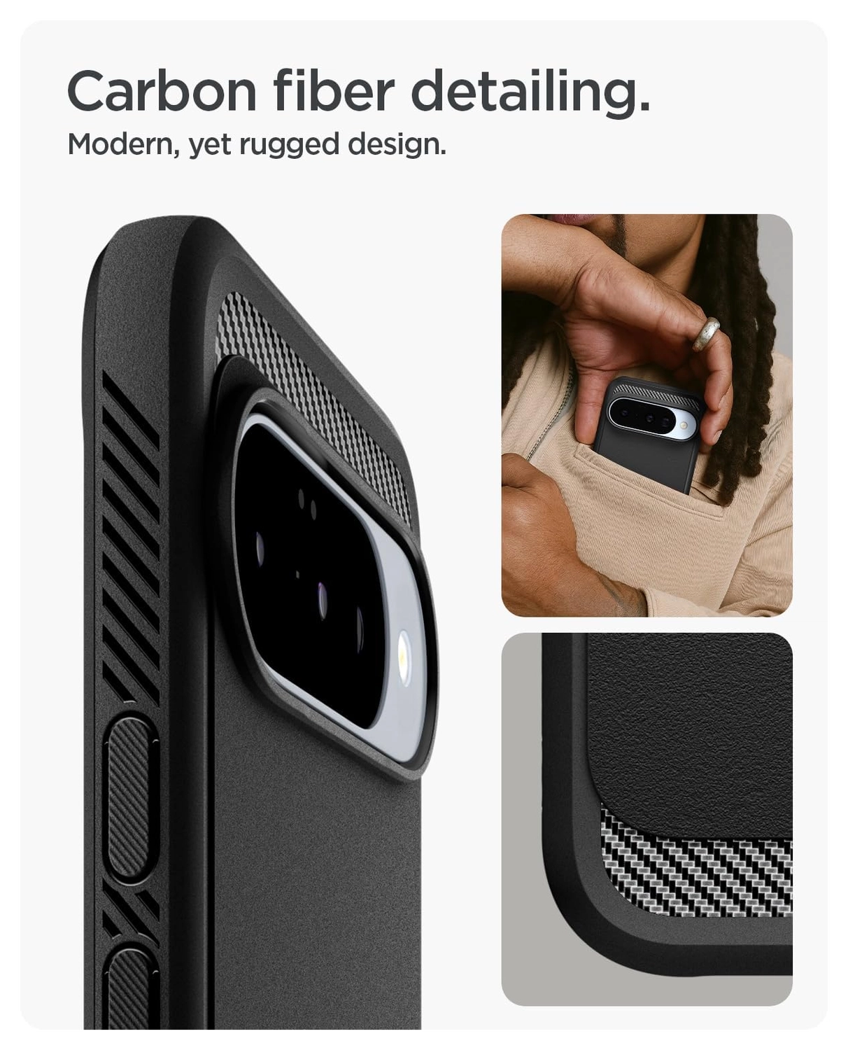 Spigen Rugged Armor MagFit Google Pixel 10 / 10 Pro Hoesje MagSafe Matte Zwart afbeelding 3