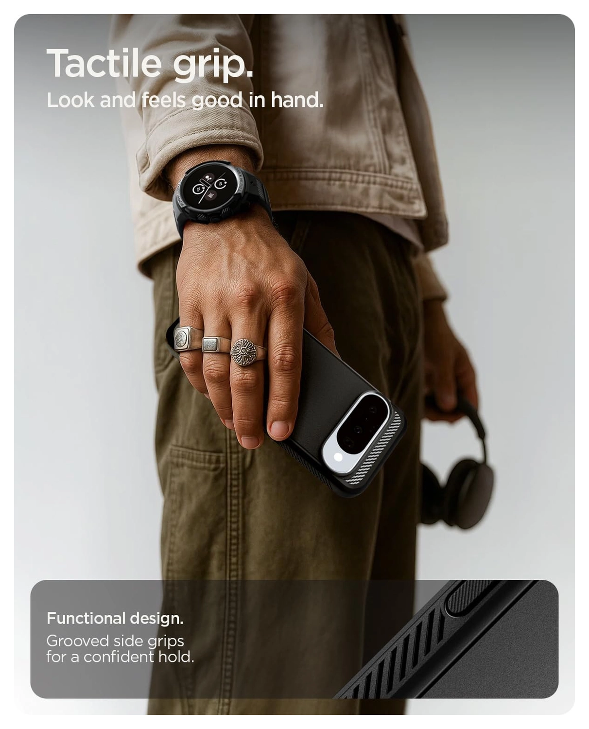 Spigen Rugged Armor MagFit Google Pixel 10 / 10 Pro Hoesje MagSafe Matte Zwart afbeelding 6