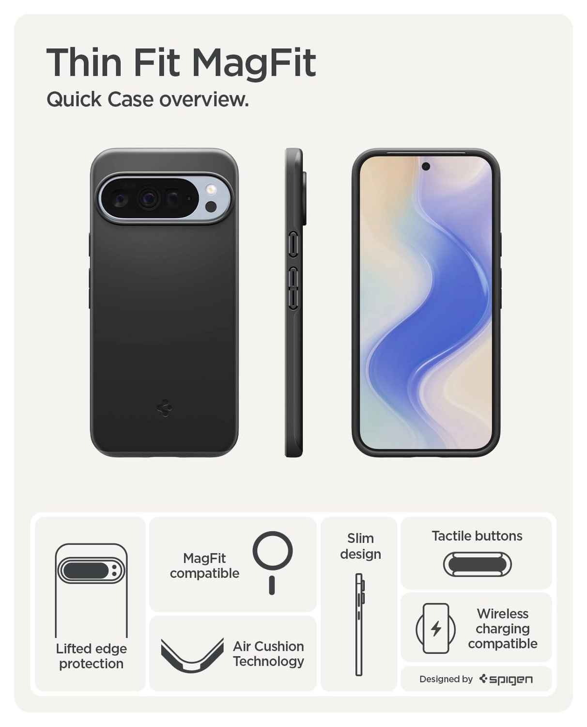 Spigen Thin Fit MagFit Google Pixel 10 Pro XL Hoesje MagSafe Zwart afbeelding 4