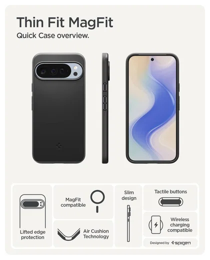 Spigen Thin Fit MagFit Google Pixel 10 Pro XL Hoesje MagSafe Zwart afbeelding 4