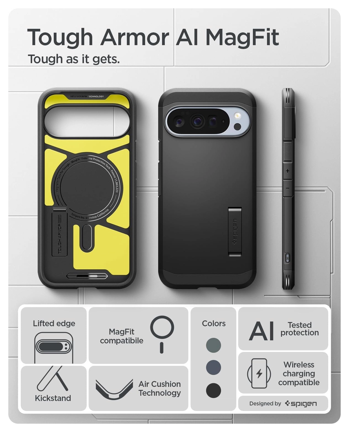 Spigen Tough Armor Google Pixel 10 Pro XL Hoesje MagSafe Back Cover Zwart afbeelding 4