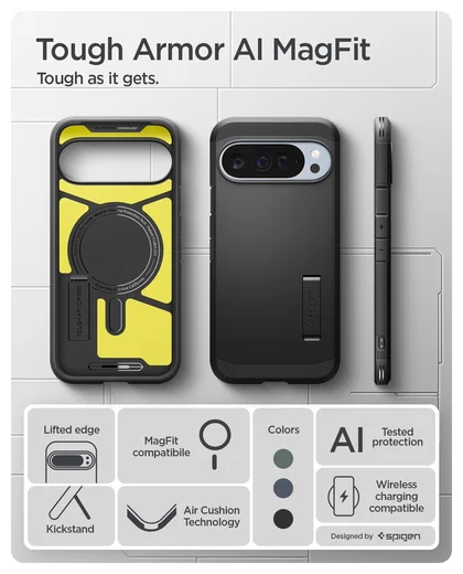 Spigen Tough Armor Google Pixel 10 Pro XL Hoesje MagSafe Back Cover Zwart afbeelding 4