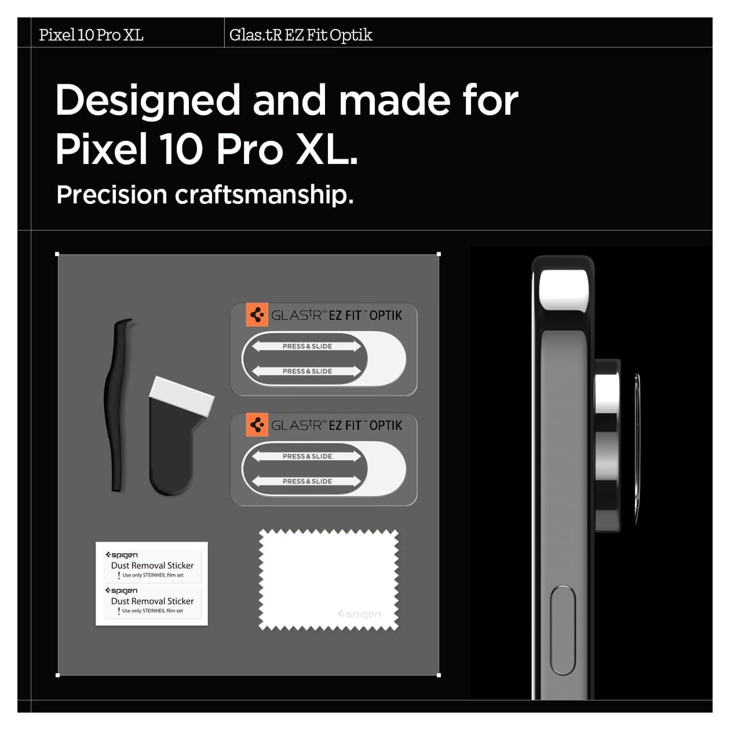 Spigen EZ Fit Optik Pro Google Pixel 10 Pro XL Camera Protector Clear (2-Pack) afbeelding 5