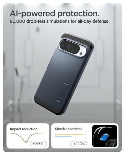 Spigen Tough Armor Google Pixel 10 Pro XL Hoesje MagSafe Back Cover Metal Slate afbeelding 5