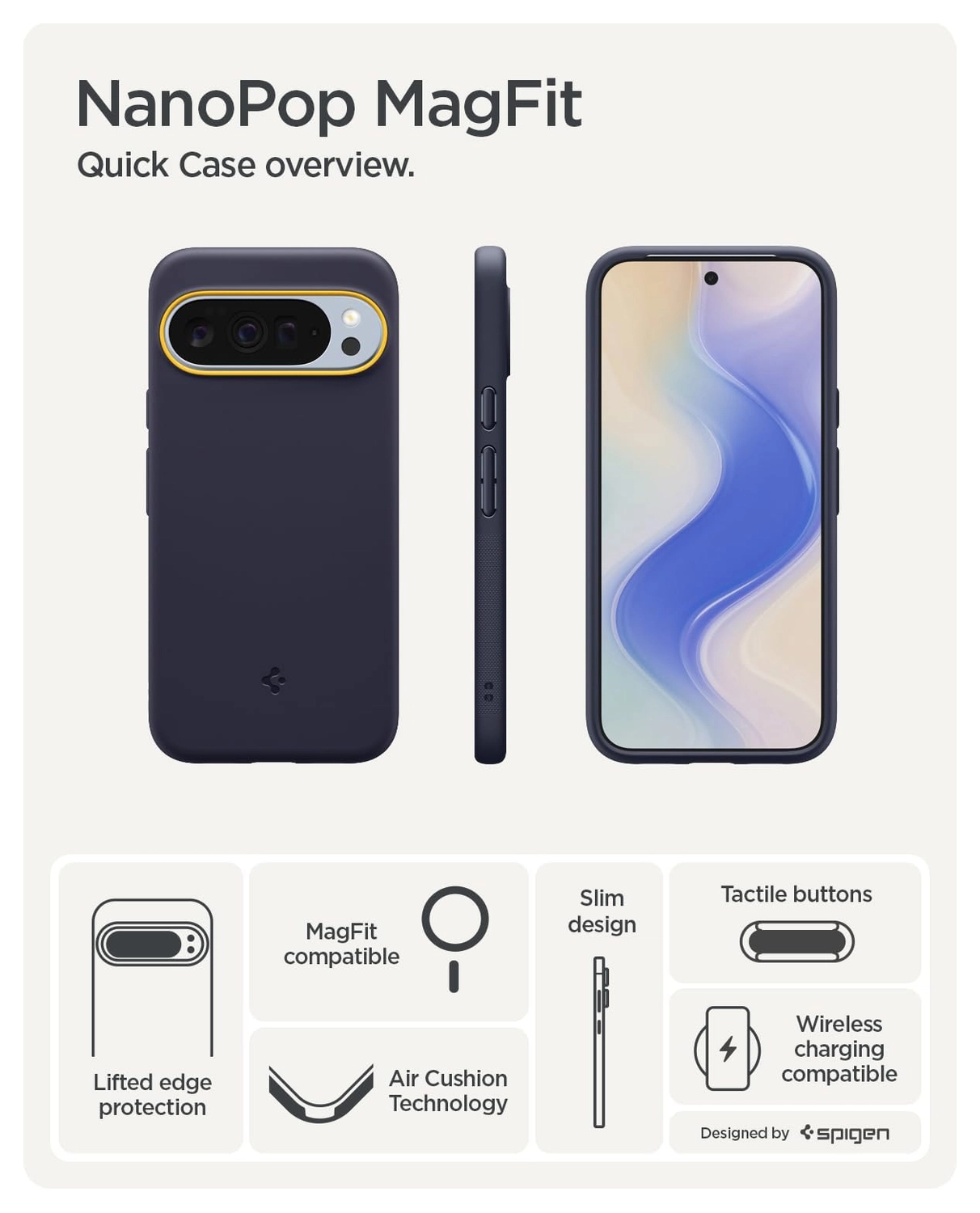 Spigen Nano Pop MagFit Google Pixel 10 Pro XL Hoesje MagSafe Back Cover Blauw afbeelding 3