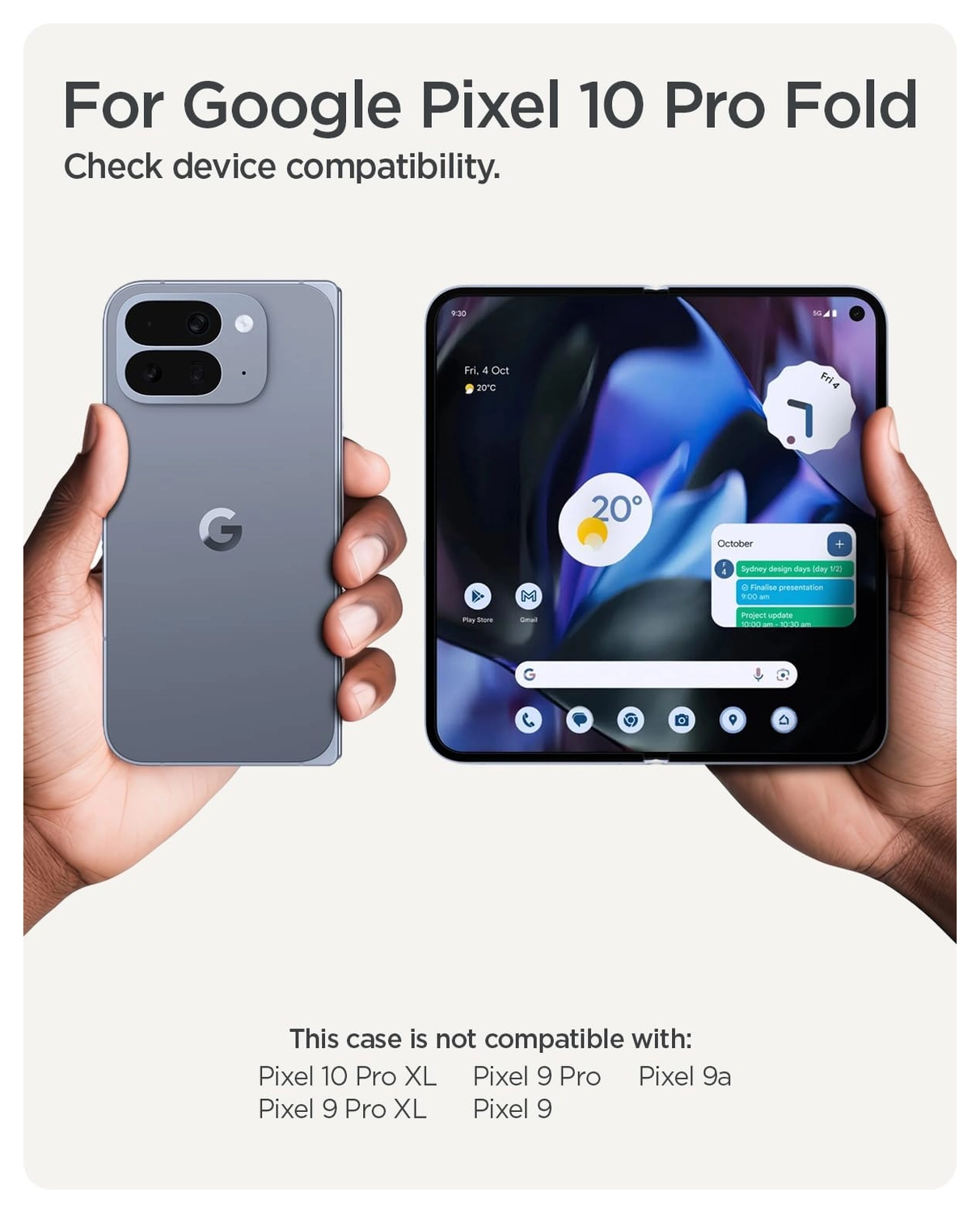 Spigen Slim Armor Pro Google Pixel 10 Pro Fold Hoesje MagSafe Back Cover Zwart afbeelding 2