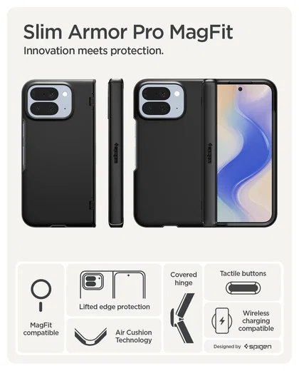 Spigen Slim Armor Pro Google Pixel 10 Pro Fold Hoesje MagSafe Back Cover Zwart afbeelding 3