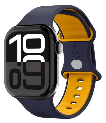 Spigen Nano Pop - Apple Watch 1-10/SE - 42/41/40/38MM Bandje - Blauw Geel afbeelding 1