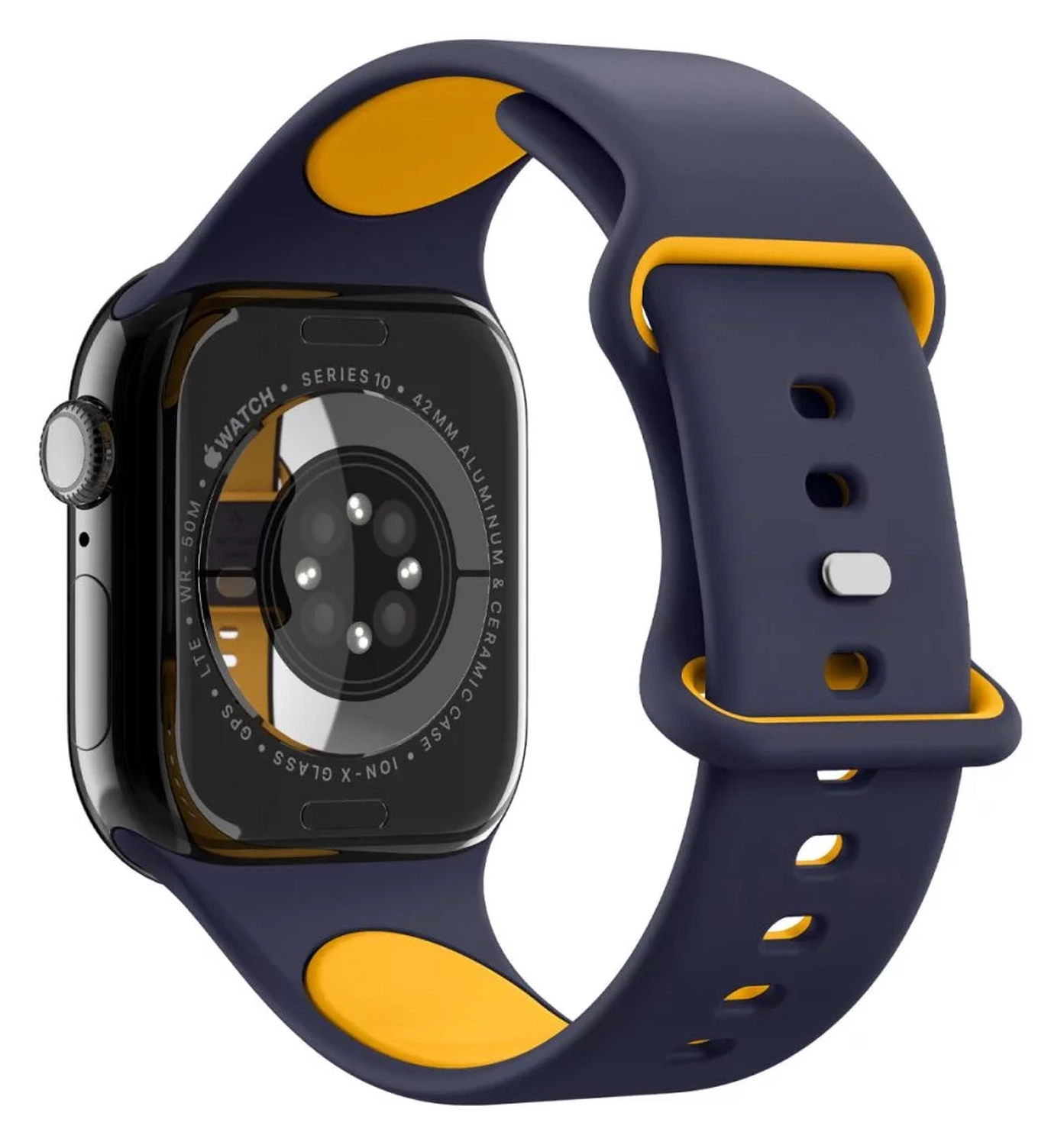 Spigen Nano Pop - Apple Watch 1-10/SE - 42/41/40/38MM Bandje - Blauw Geel afbeelding 11