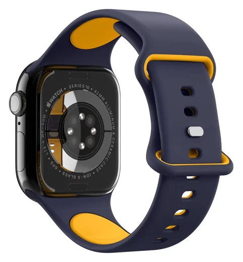 Spigen Nano Pop - Apple Watch 1-10/SE - 42/41/40/38MM Bandje - Blauw Geel afbeelding 11