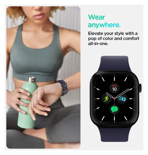 Spigen Nano Pop - Apple Watch 1-10/SE - 42/41/40/38MM Bandje - Blauw Geel afbeelding 4