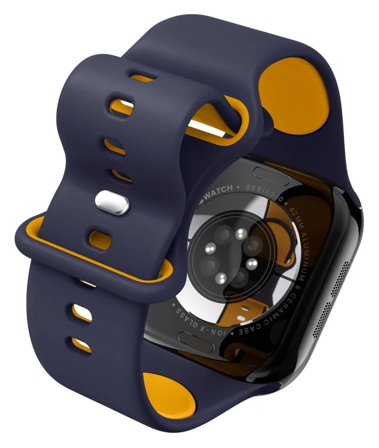 Spigen Nano Pop - Apple Watch 1-10/SE - 42/41/40/38MM Bandje - Blauw Geel afbeelding 7