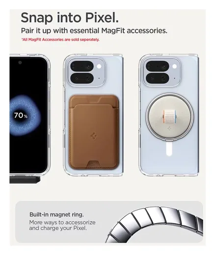 Spigen Ultra Hybrid MagFit Google Pixel 10 Pro Fold Hoesje MagSafe Clear Wit afbeelding 8