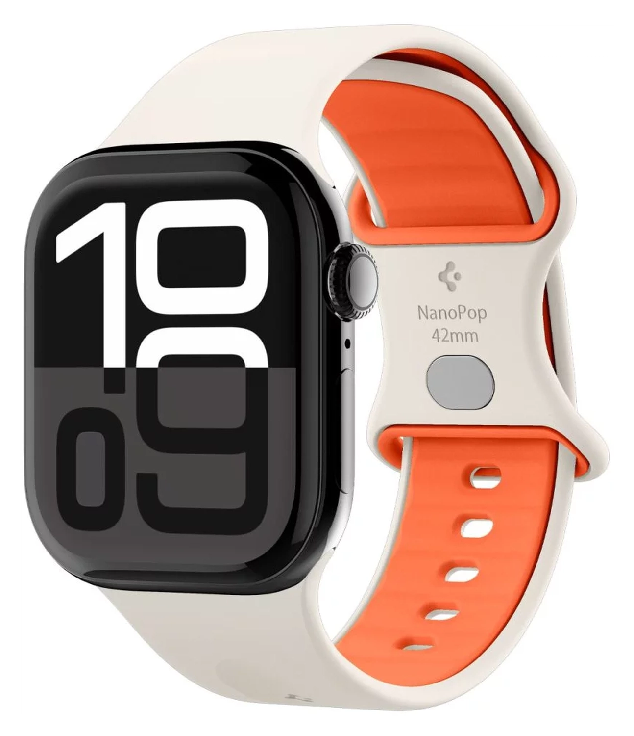 Spigen Nano Pop - Apple Watch 1-10/SE - 42/41/40/38MM Bandje - Oranje Beige afbeelding 1