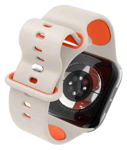 Spigen Nano Pop - Apple Watch 1-10/SE - 42/41/40/38MM Bandje - Oranje Beige afbeelding 12