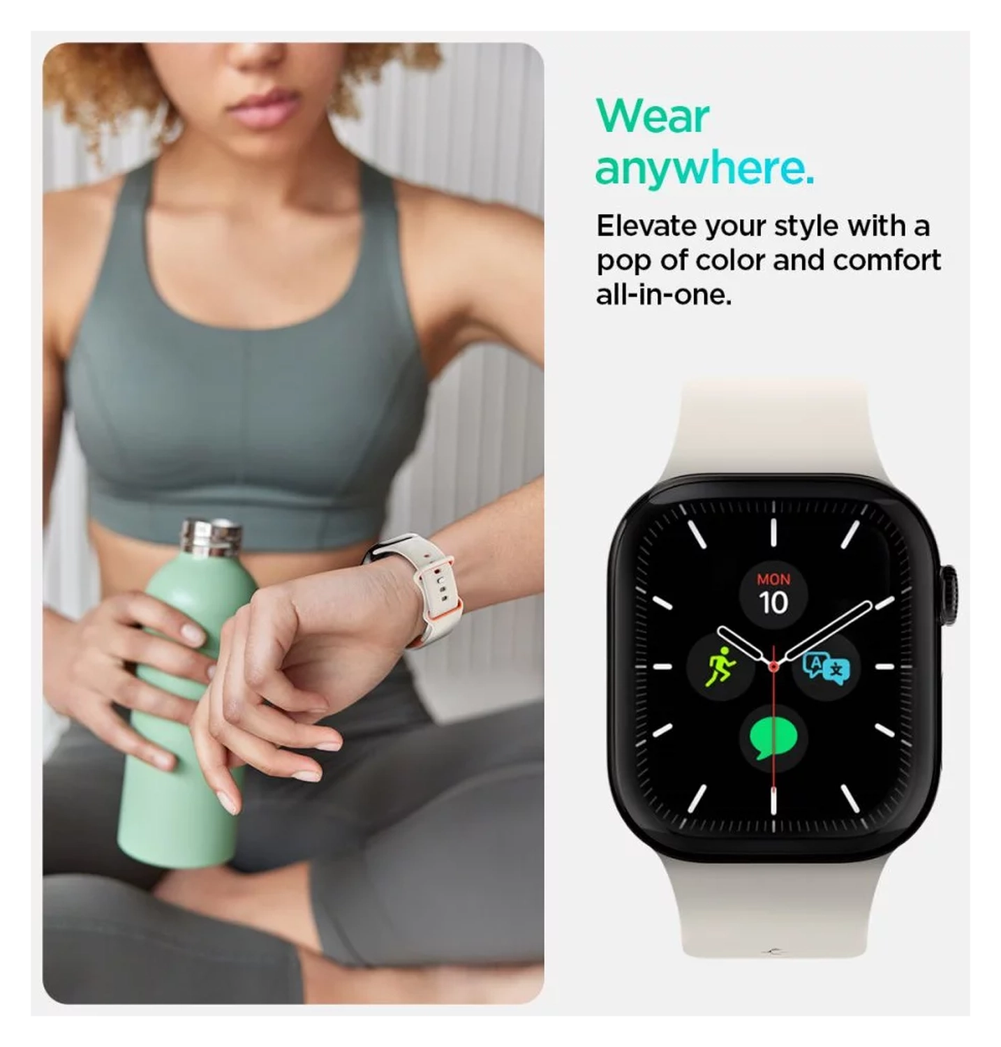 Spigen Nano Pop - Apple Watch 1-10/SE - 42/41/40/38MM Bandje - Oranje Beige afbeelding 4