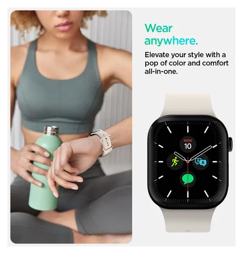 Spigen Nano Pop - Apple Watch 1-10/SE - 42/41/40/38MM Bandje - Oranje Beige afbeelding 4