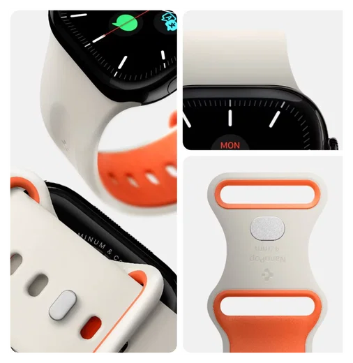 Spigen Nano Pop - Apple Watch 1-10/SE - 42/41/40/38MM Bandje - Oranje Beige afbeelding 6