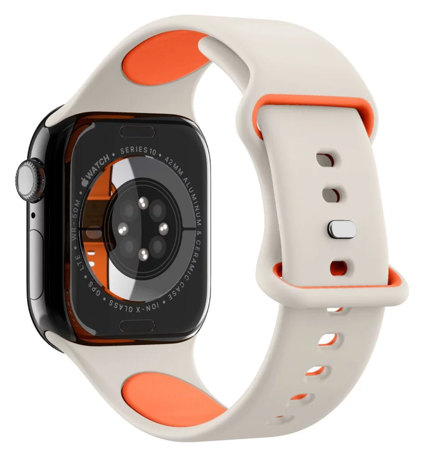 Spigen Nano Pop - Apple Watch 1-10/SE - 42/41/40/38MM Bandje - Oranje Beige afbeelding 7