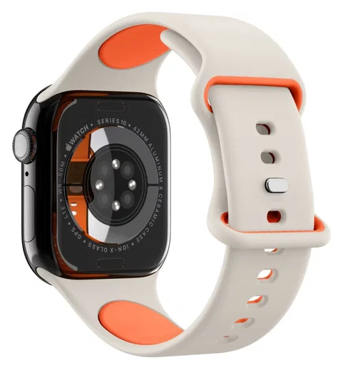 Spigen Nano Pop - Apple Watch 1-10/SE - 42/41/40/38MM Bandje - Oranje Beige afbeelding 7