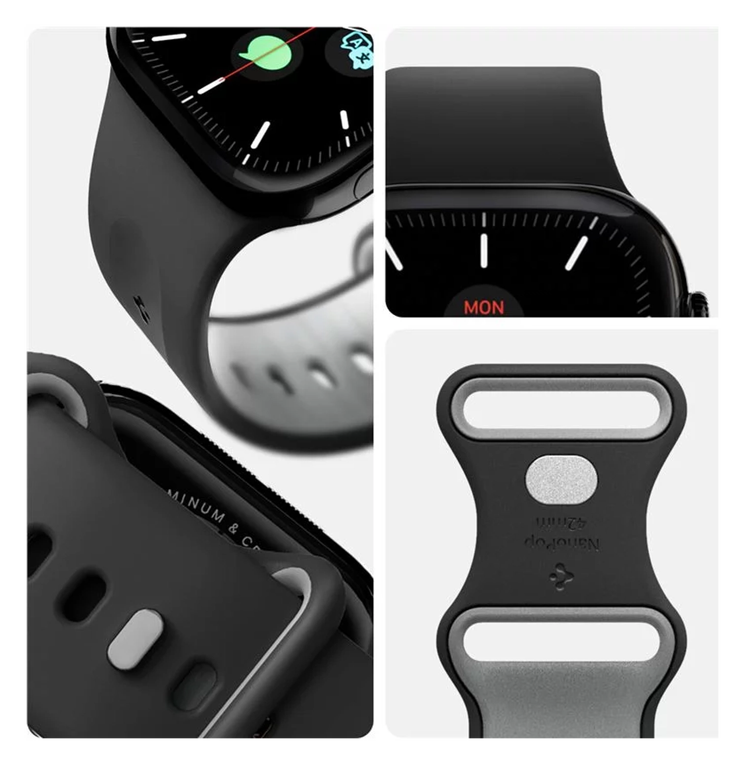 Spigen Nano Pop - Apple Watch 1-10/SE - 42/41/40/38MM Bandje - Zwart afbeelding 12