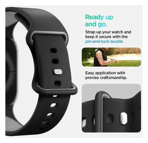 Spigen Nano Pop - Apple Watch 1-10/SE - 42/41/40/38MM Bandje - Zwart afbeelding 2