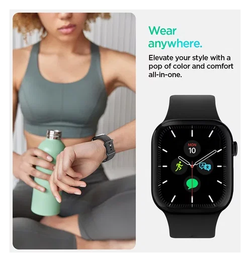 Spigen Nano Pop - Apple Watch 1-10/SE - 42/41/40/38MM Bandje - Zwart afbeelding 4