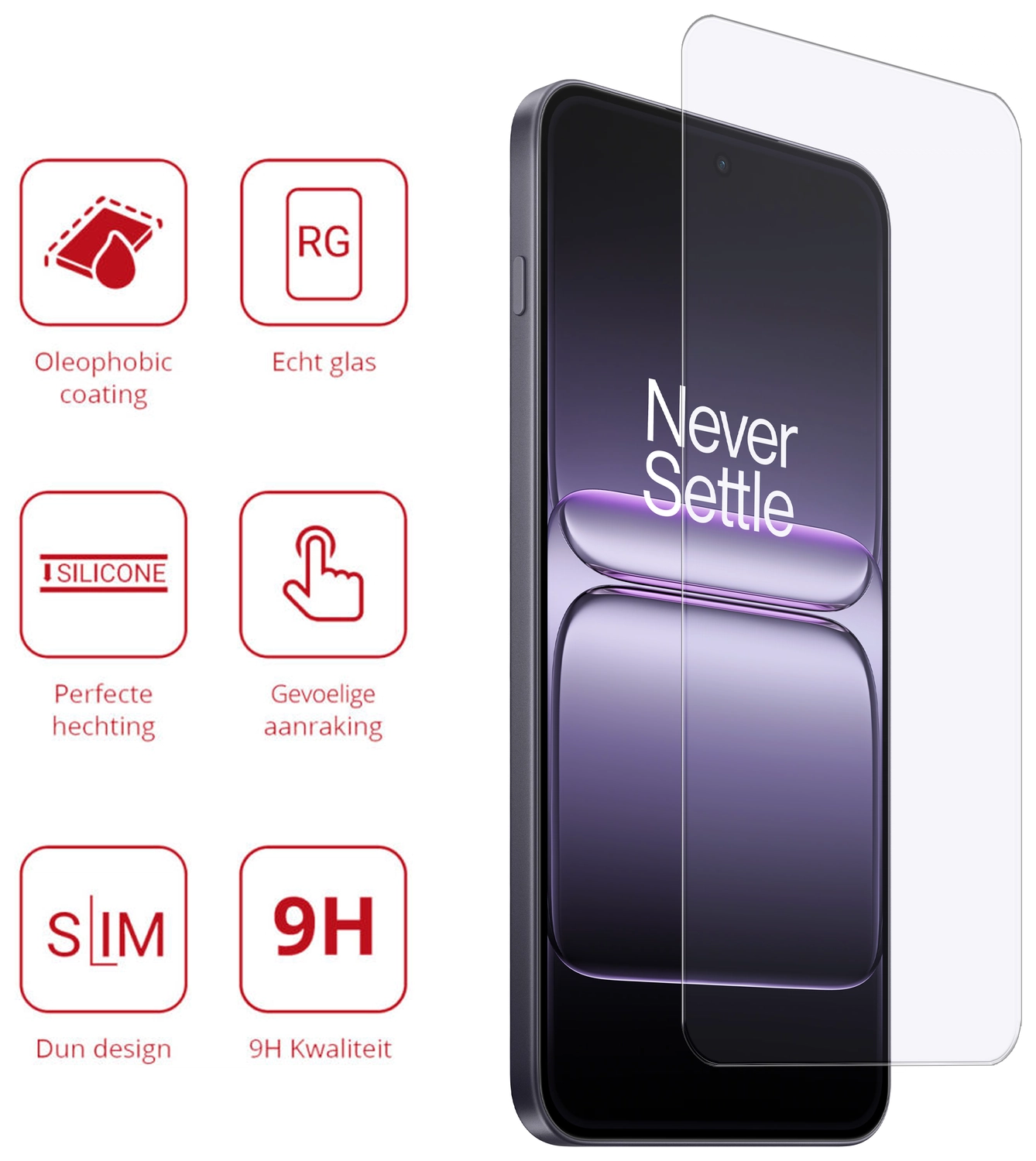 Rosso OnePlus Nord CE 5 9H Tempered Glass Screen Protector afbeelding 2