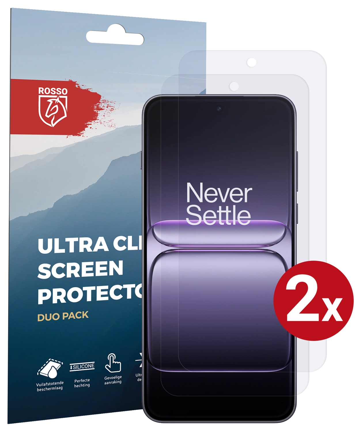 Rosso OnePlus Nord 5 Screen Protector Case Friendly Folie Duo Pack afbeelding 1