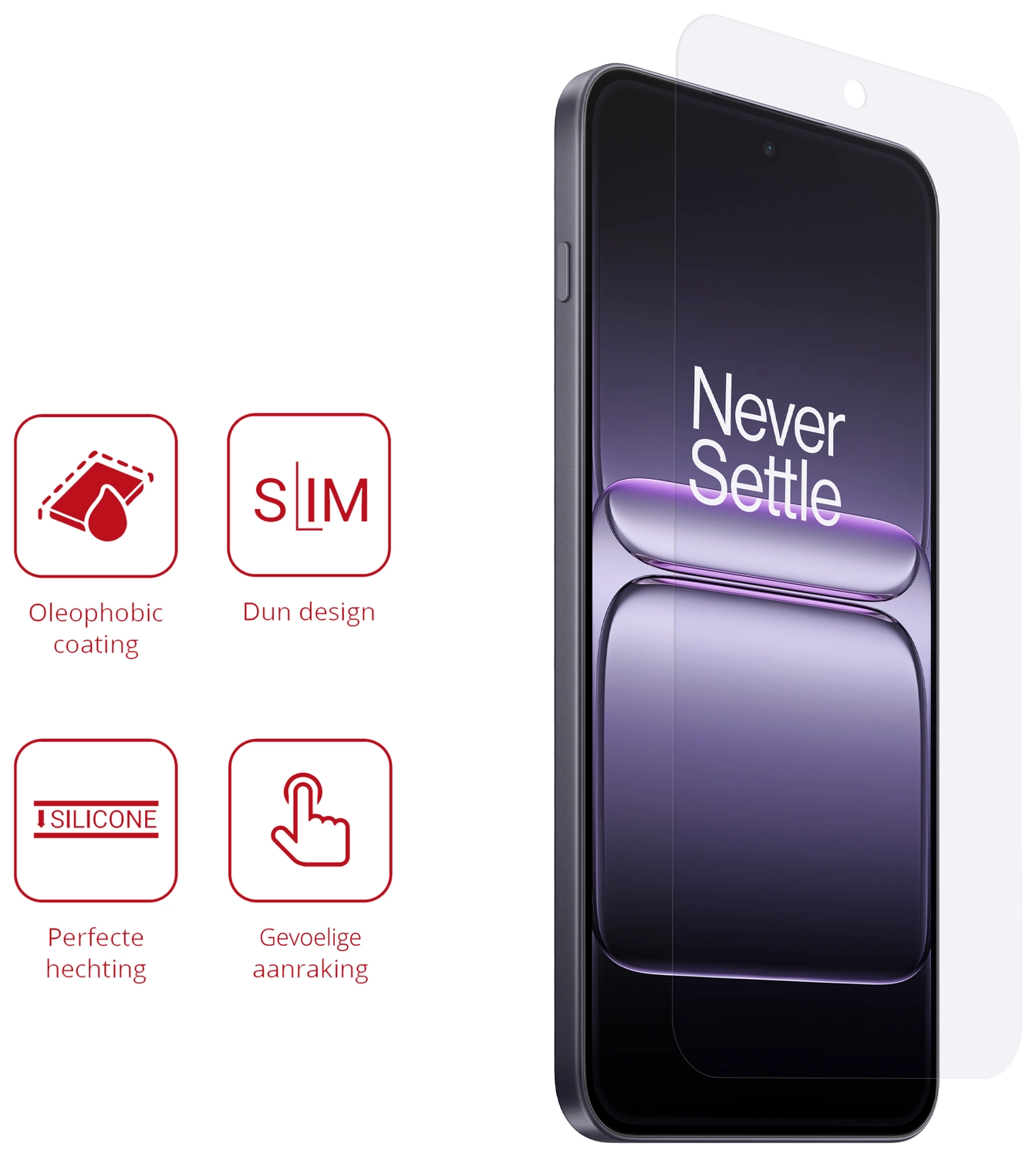 Rosso OnePlus Nord 5 Screen Protector Case Friendly Folie Duo Pack afbeelding 2