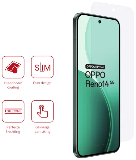 Rosso Oppo Reno 14 Screen Protector Case Friendly Folie Duo Pack afbeelding 2