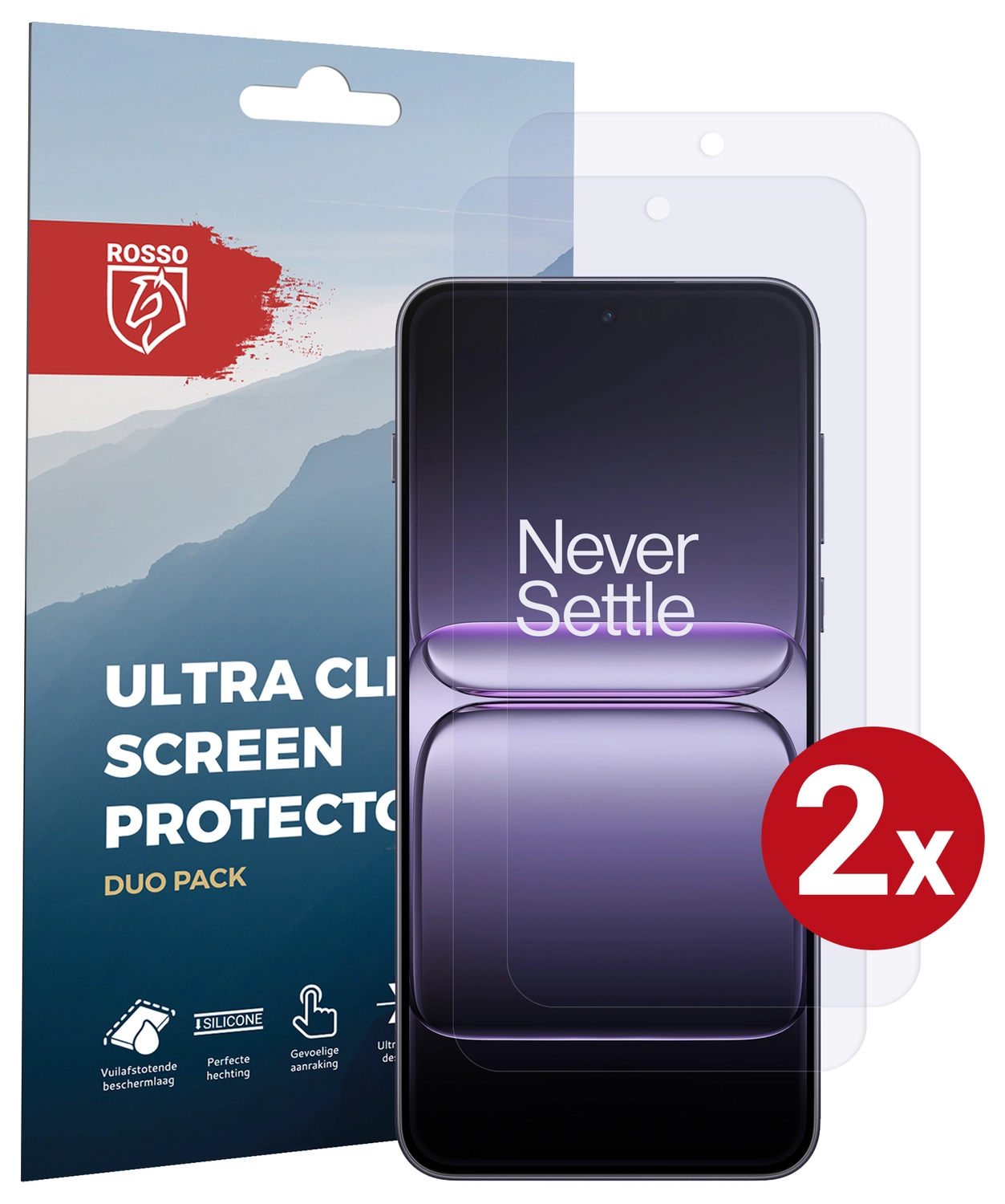 Rosso OnePlus Nord CE 5 Screen Protector Case Friendly Folie Duo Pack afbeelding 1