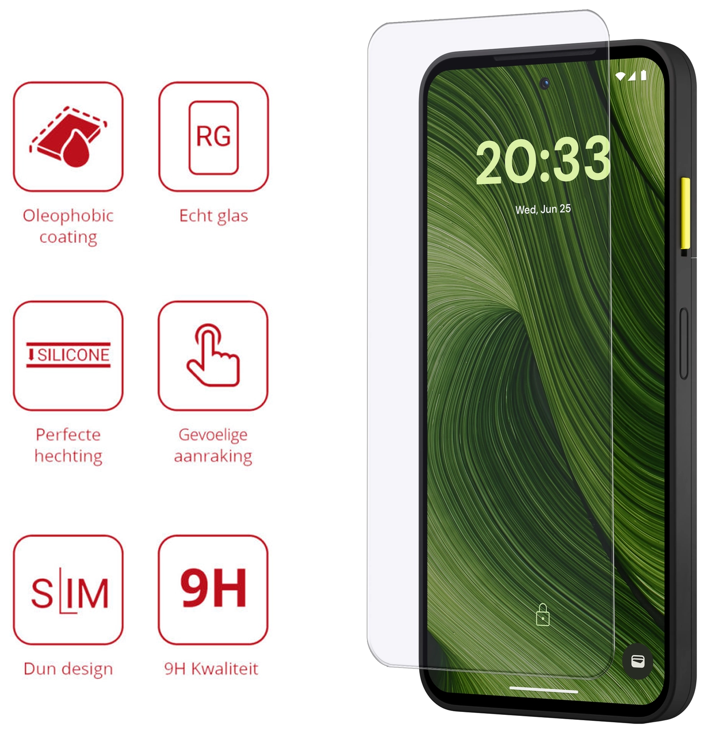 Rosso Fairphone 6 9H Tempered Glass Screen Protector afbeelding 2